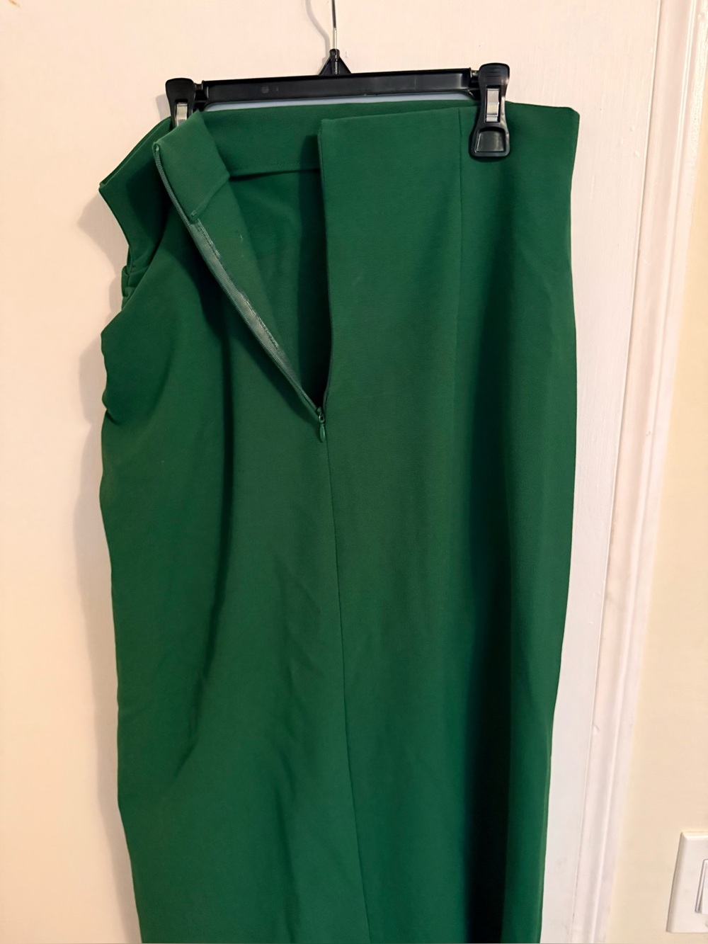 Zara Emerald Green High-Waist Midi Skirt with Side Slit - Picture 7 of 8